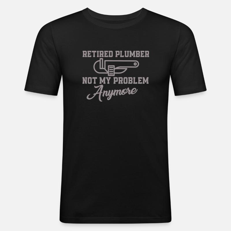 Rentner Klempner Design - Männer Slim Fit T-Shirt - Schwarz