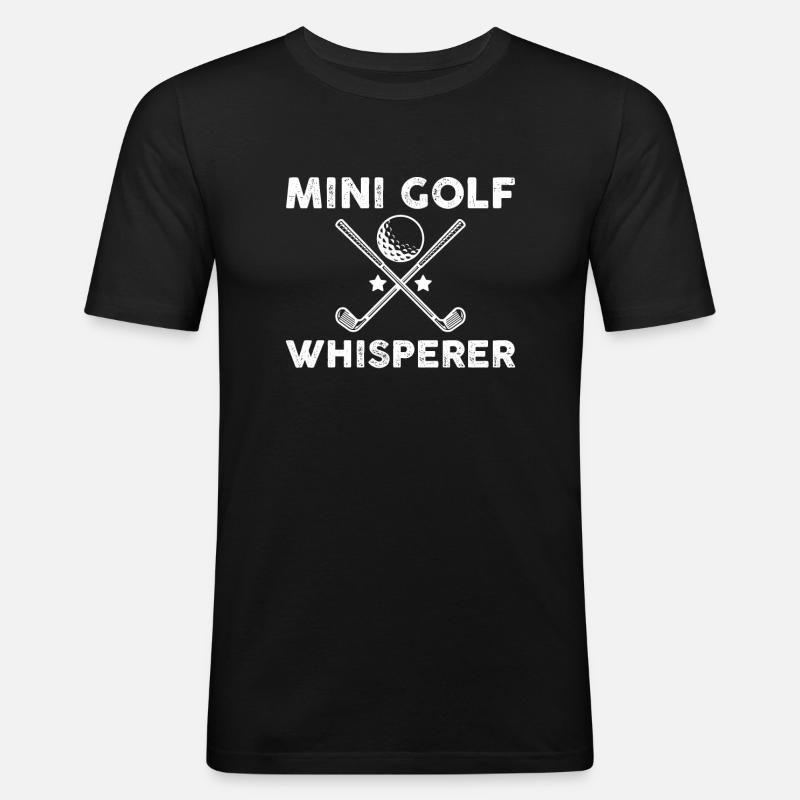 Minigolf Flüsterer - Männer Slim Fit T-Shirt - Schwarz
