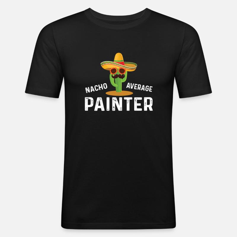 Nicht Durschnittlicher Maler - Männer Slim Fit T-Shirt - Schwarz