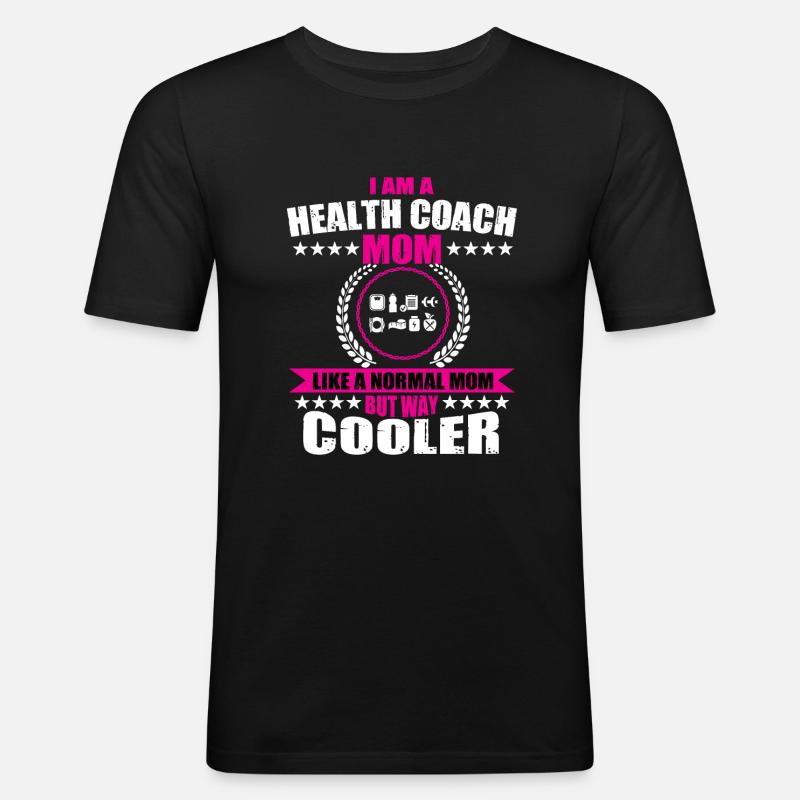 Gesundheitscoach Mama - Männer Slim Fit T-Shirt - Schwarz