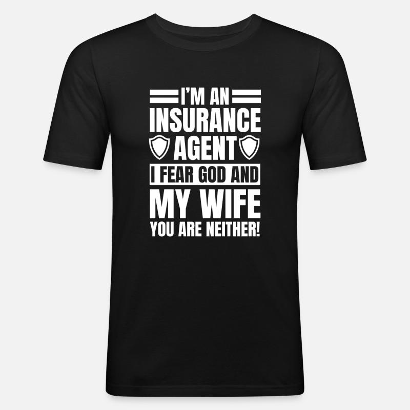 Versicherungsvertreter - Männer Slim Fit T-Shirt - Schwarz