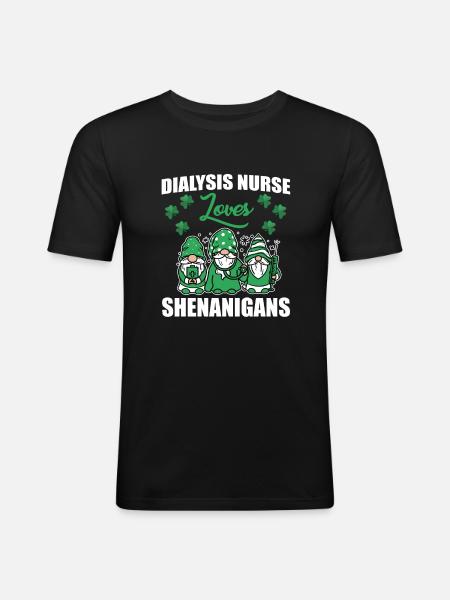 Drôle d’infirmière en dialyse Saint-Patrick - T-shirt près du corps Homme - noir