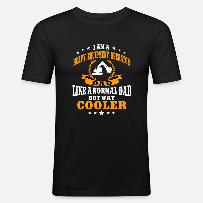 Baggerfahrer Papa - Männer Slim Fit T-Shirt - Schwarz