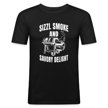 Meat Smoke Apparel Smoke BBQ - Men's Slim Fit T-Shirt - black - Front - Nik (191cm)