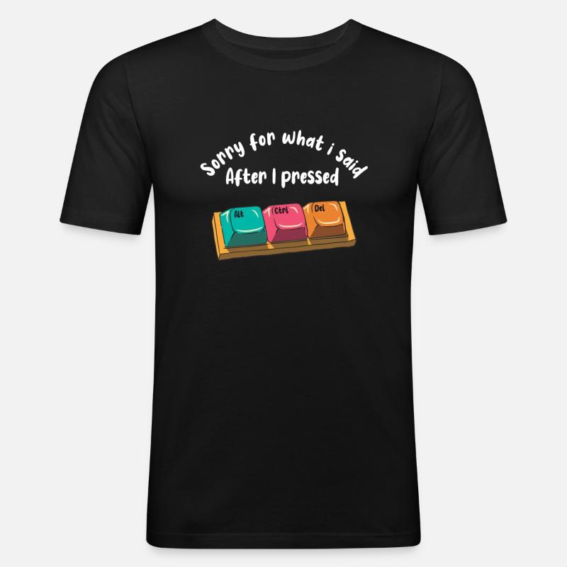 Funny Computer Nerd Gift - Men's Slim Fit T-Shirt - black