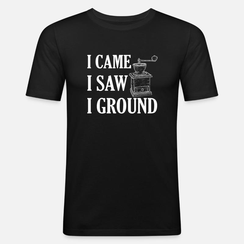 Kaffeemühle - Männer Slim Fit T-Shirt - Schwarz