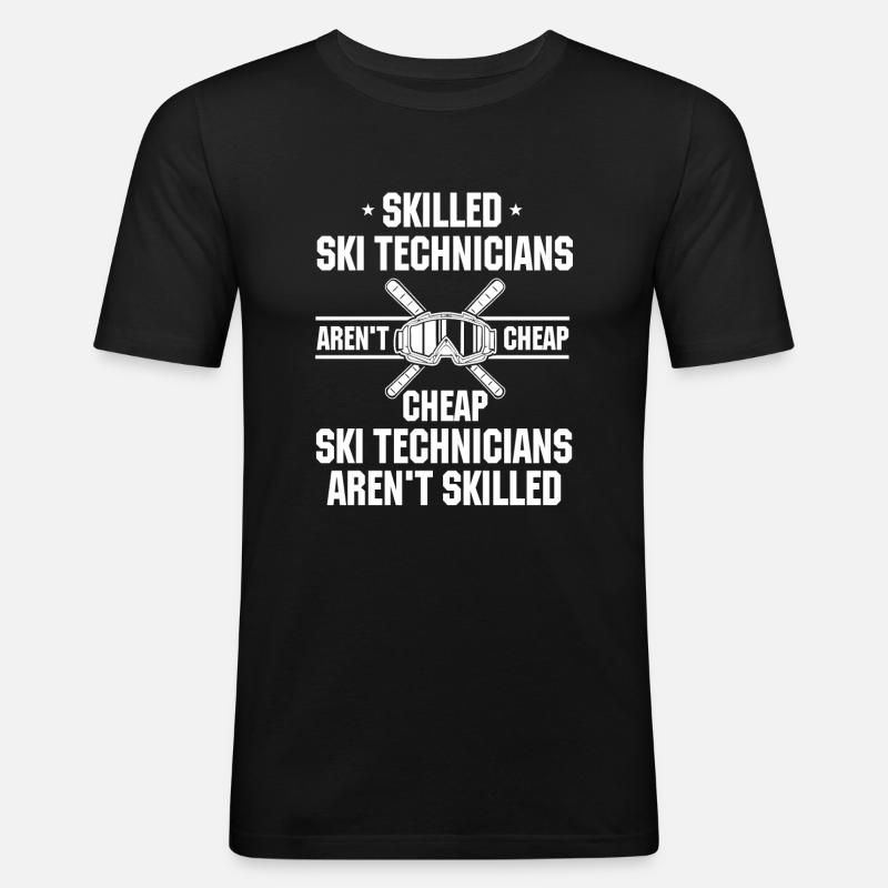 Funny Ski Technician Gift - Men's Slim Fit T-Shirt - black