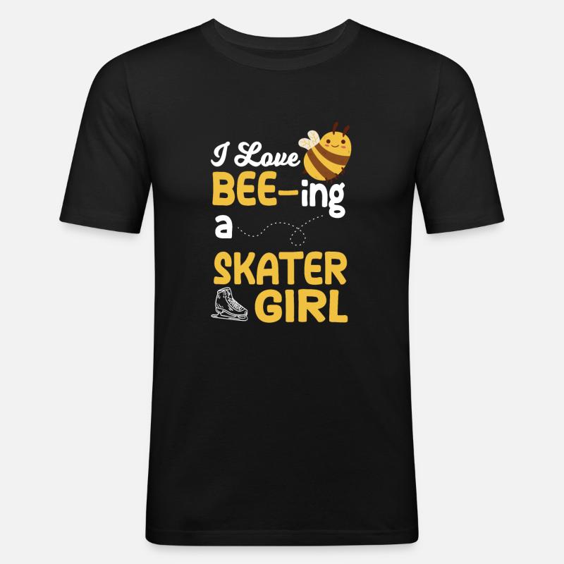 Niedliche Eislaufmädchen Eiskunstläuferin - Männer Slim Fit T-Shirt - Schwarz