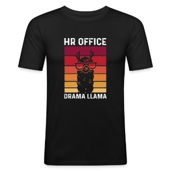 Lustiges HR Drama Lama Human Resources - Männer Slim Fit T-Shirt - Schwarz - Vorne - Nik (191cm)