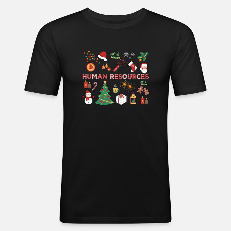 Human Resources Weihnachtskostüm - Männer Slim Fit T-Shirt - Schwarz