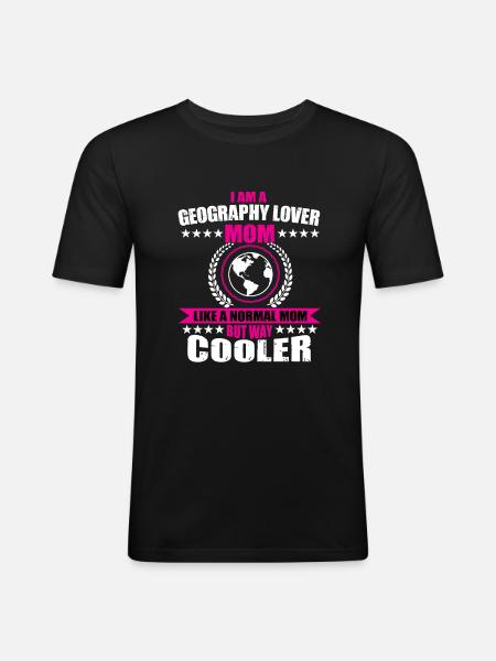 Funny Geography Lover Mom - Men's Slim Fit T-Shirt - black