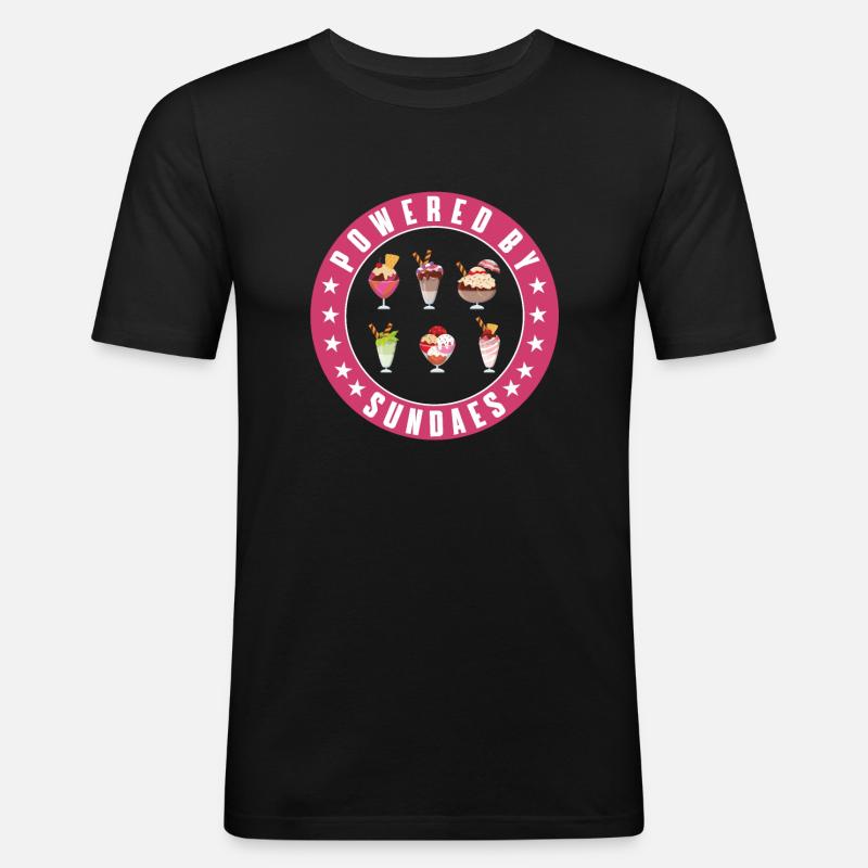 Angetrieben Von Eisbechern - Männer Slim Fit T-Shirt - Schwarz