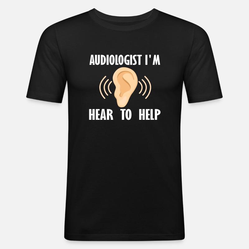 Audiologe Geschenkidee - Männer Slim Fit T-Shirt - Schwarz