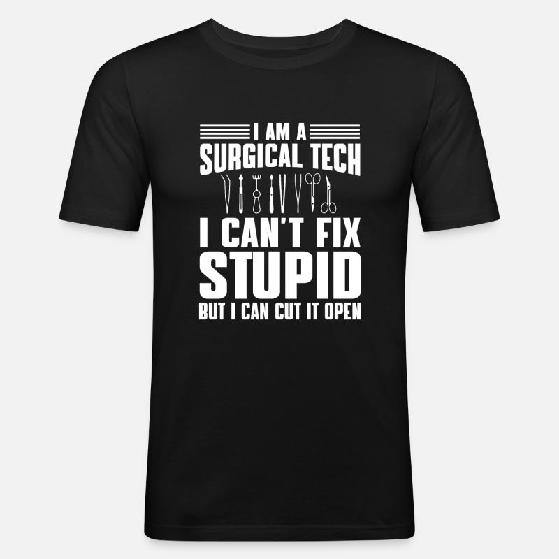 chiChirurgisch-technischer Assistent Humor - Männer Slim Fit T-Shirt - Schwarz