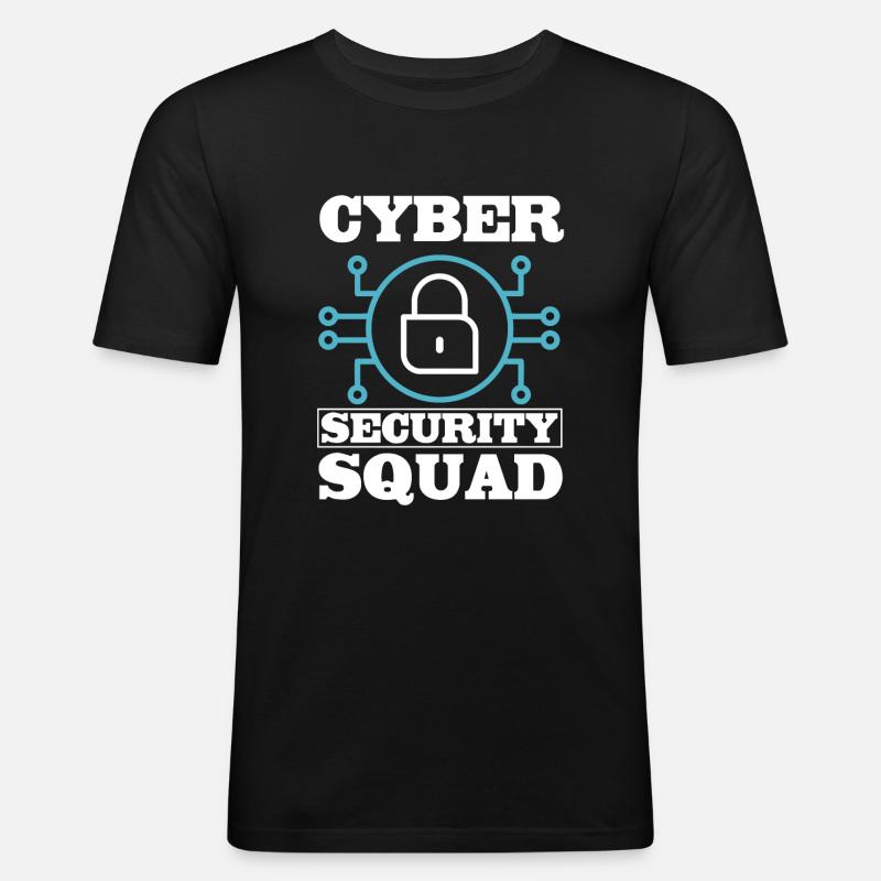 CybersiCyber Security Squad - Männer Slim Fit T-Shirt - Schwarz