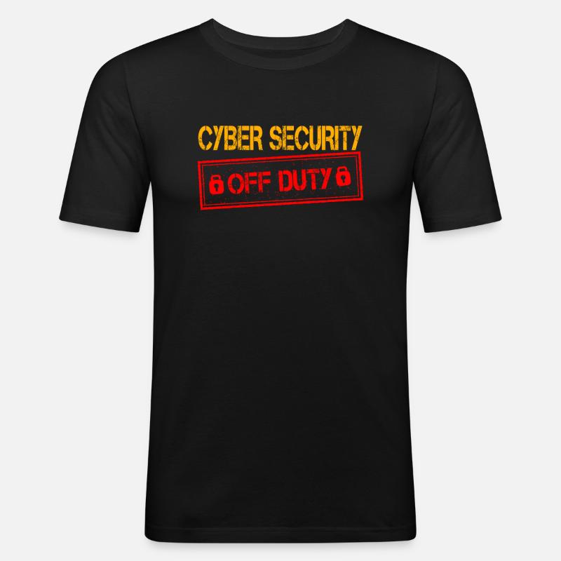 CybCyber Security Ausser Dienst - Männer Slim Fit T-Shirt - Schwarz