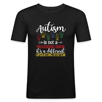 Autismus - Männer Slim Fit T-Shirt - Schwarz - Vorne - Nik (191cm)