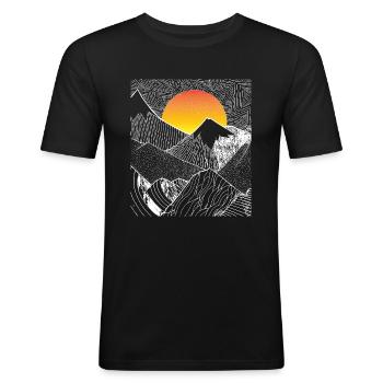 Mountain - Men's Slim Fit T-Shirt - black - Front - Nik (191cm)