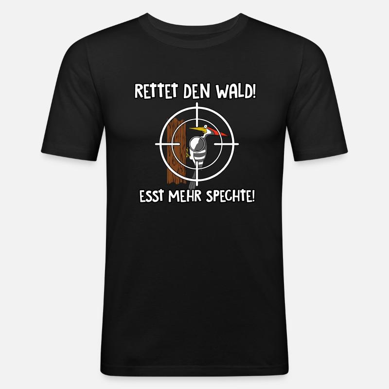 Rettet den Wald - Männer Slim Fit T-Shirt - Schwarz