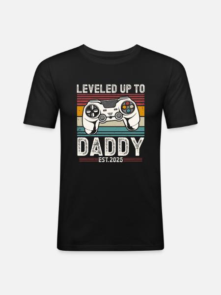 Promoted to dad in 2025 - Men's Slim Fit T-Shirt - black