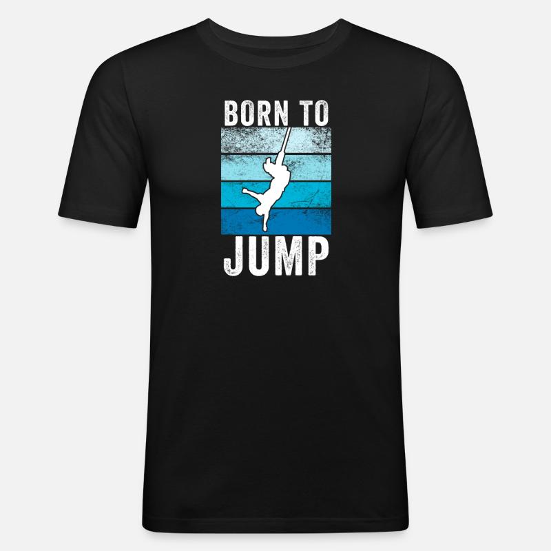Bungee Jumping - Männer Slim Fit T-Shirt - Schwarz