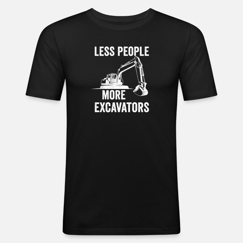 Bagger Baustelle Baggerfahrer Baggern Geschenk - Männer Slim Fit T-Shirt - Schwarz