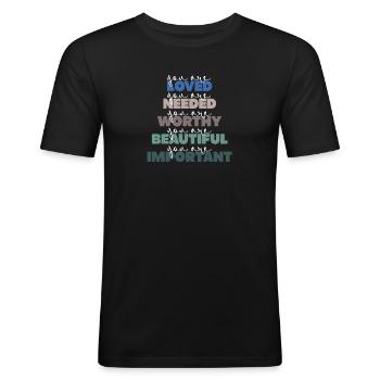 Santé mentale Sensibilisation aux maladies cérébrales humaines - T-shirt près du corps Homme - noir - Devant - Nik (191cm)