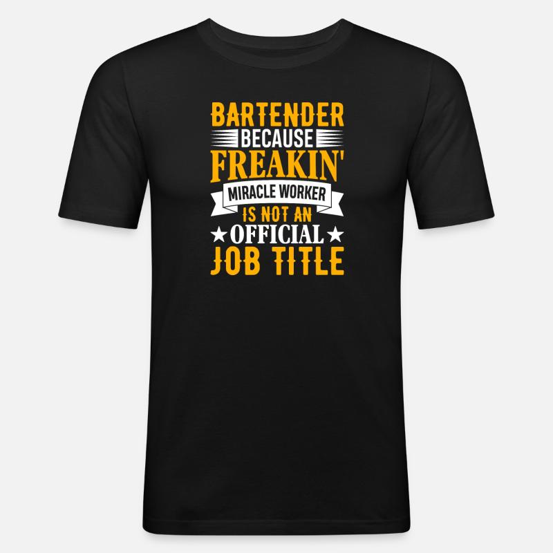 Kellnerin Barkeeper Kellner Barkeeper - Männer Slim Fit T-Shirt - Schwarz