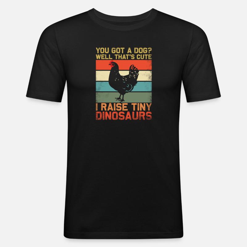 Hühnerbauer Hühnerflüsterer Bauernhoftier - Männer Slim Fit T-Shirt - Schwarz