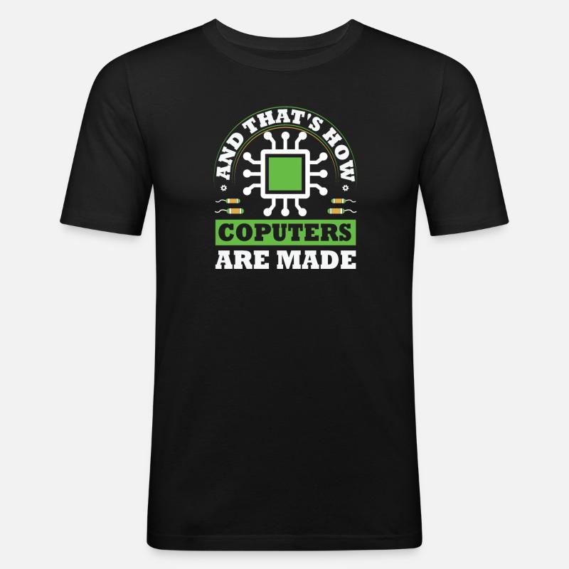Programmierer, Informatik, Coder Software - Männer Slim Fit T-Shirt - Schwarz