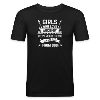Archery Quote Archery Bow Archery Lovers Archer - Men's Slim Fit T-Shirt - black - Front - Nik (191cm)