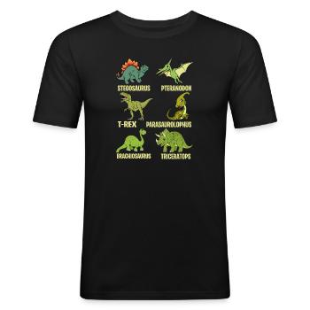 Funny Dinosaur Saying T Rex Dino - Men's Slim Fit T-Shirt - black - Front - Nik (191cm)