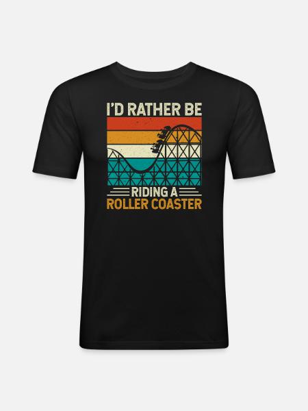 Roller Coaster Theme Park - Men's Slim Fit T-Shirt - black