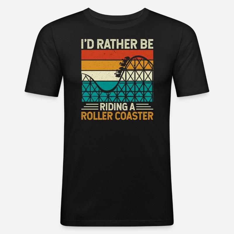 Roller Coaster Theme Park - Men's Slim Fit T-Shirt - black