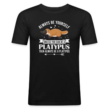 Platypus - Men's Slim Fit T-Shirt - black - Front - Nik (191cm)