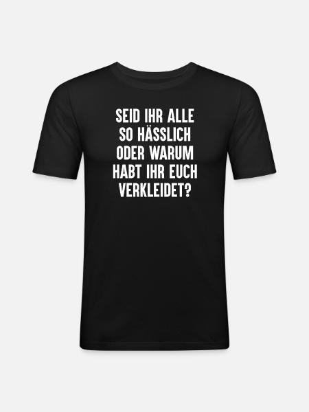 Kostüm Karneval Fasching - Männer Slim Fit T-Shirt - Schwarz