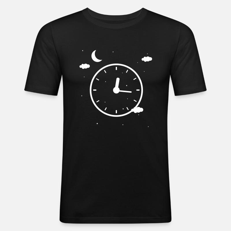 Clock - Männer Slim Fit T-Shirt - Schwarz
