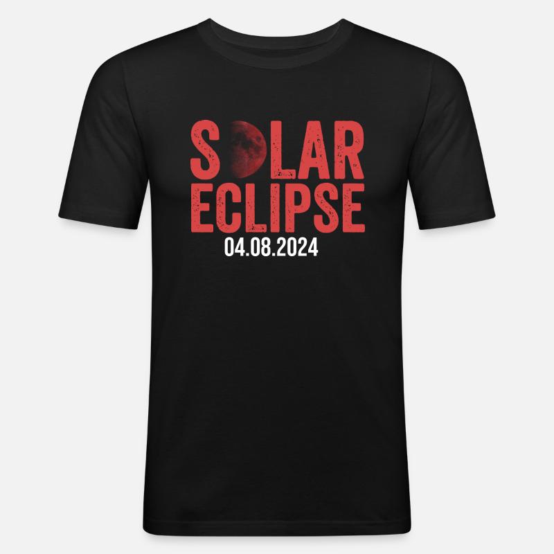 Solar Eclipse 2024 - Men's Slim Fit T-Shirt - black