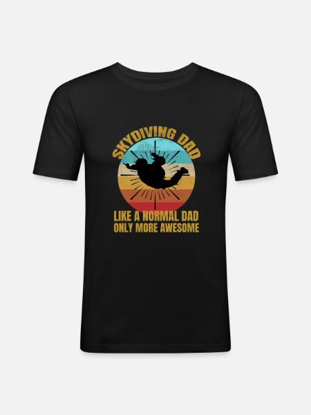 Skydiving Dad Funny Gift Dad - Men's Slim Fit T-Shirt - black