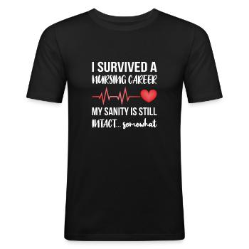 Nurse Retirement Gift Retirement - Men's Slim Fit T-Shirt - black - Front - Nik (191cm)