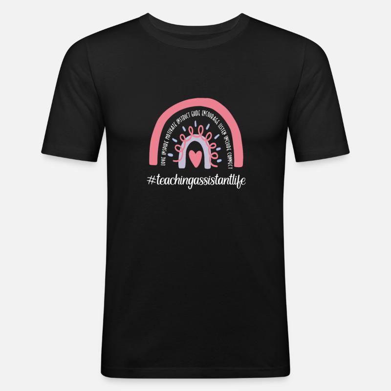 Lehrassistent Hilfslehrer Pädagogischer Assistent - Männer Slim Fit T-Shirt - Schwarz