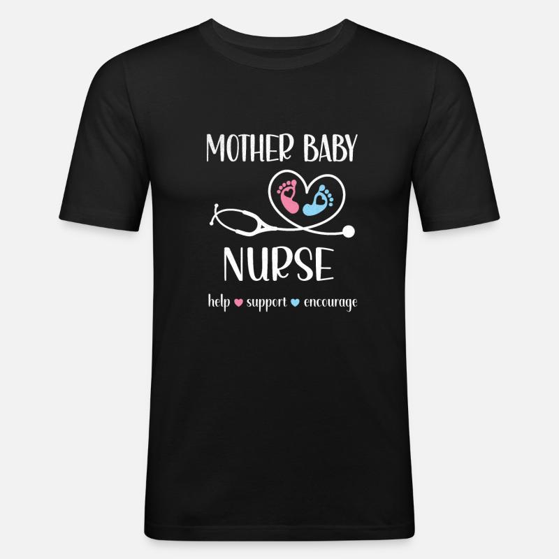 Mutter-Kind Krankenschwester Postportale Hebamme - Männer Slim Fit T-Shirt - Schwarz
