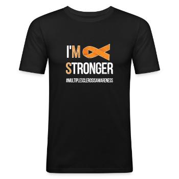 Multiple Sklerose MS Kämpfer World MS Day Sklerose - Männer Slim Fit T-Shirt - Schwarz - Vorne - Nik (191cm)