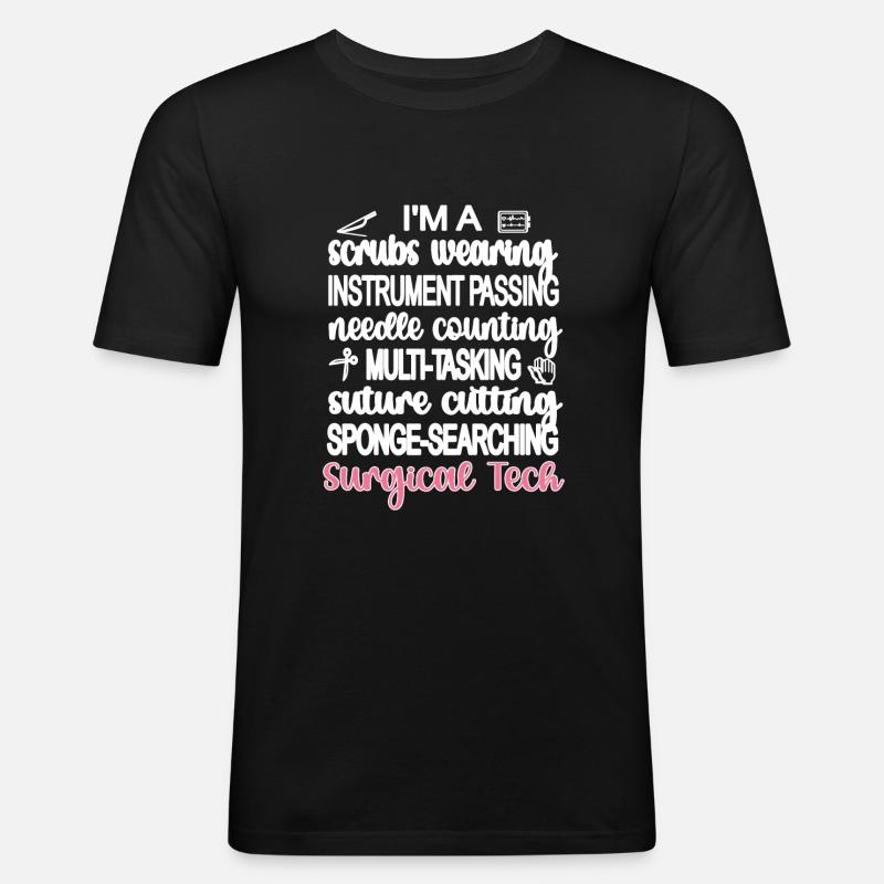 Assistante chirurgicale et technicienne chirurgicale - T-shirt près du corps Homme - noir