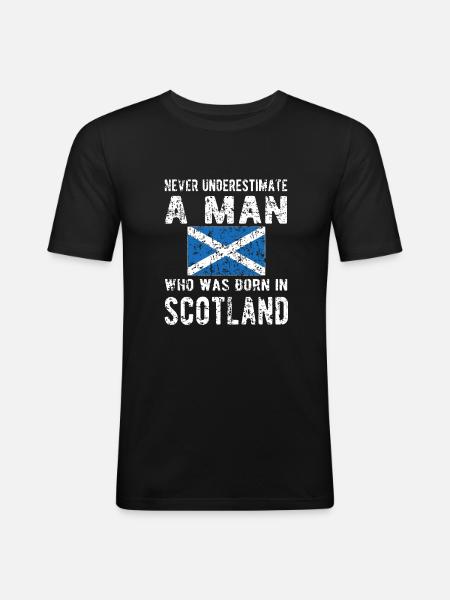 Fier Écossais Ecosse Drapeau écossais - T-shirt près du corps Homme - noir
