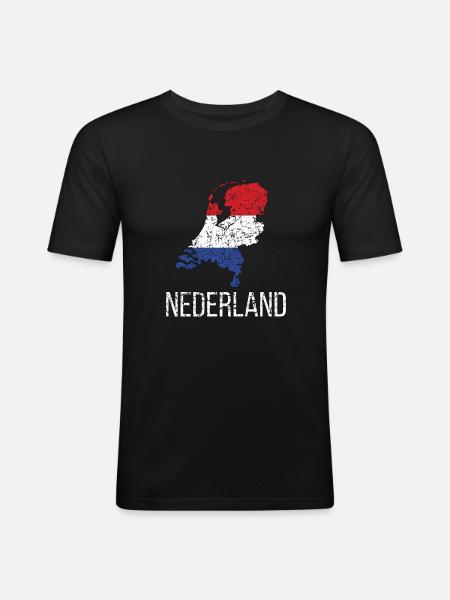 Dutch Netherlands Dutch roots - Men's Slim Fit T-Shirt - black