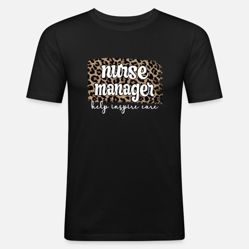 Oberschwester Krankenschwester Manager Geschenk - Männer Slim Fit T-Shirt - Schwarz