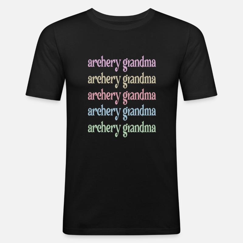 Bogenschießen-Oma Von Bogenschützen Großmutter - Männer Slim Fit T-Shirt - Schwarz