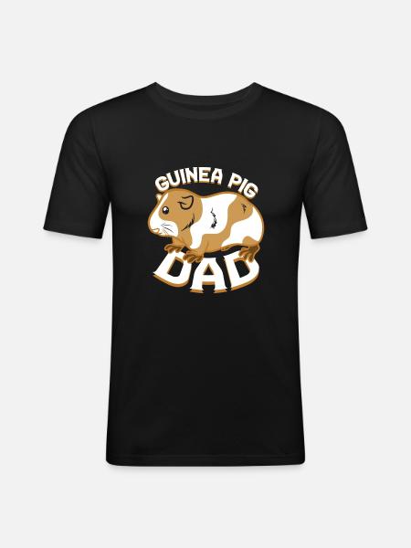 Papa cochon d'Inde - T-shirt près du corps Homme - noir