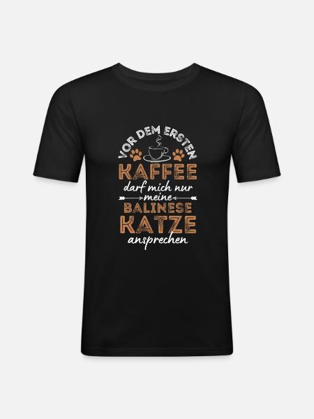 Café balinais Cat Coffee - T-shirt près du corps Homme - noir